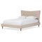 Baxton Studio Hannah Mid-Century Modern Beige Linen Queen Size Platform Bed 125-7008 - alternate 1